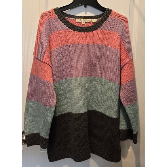 VTG Perry Ellis Portfolio 100% wool color block sweater sz M - Picture 1 of 3